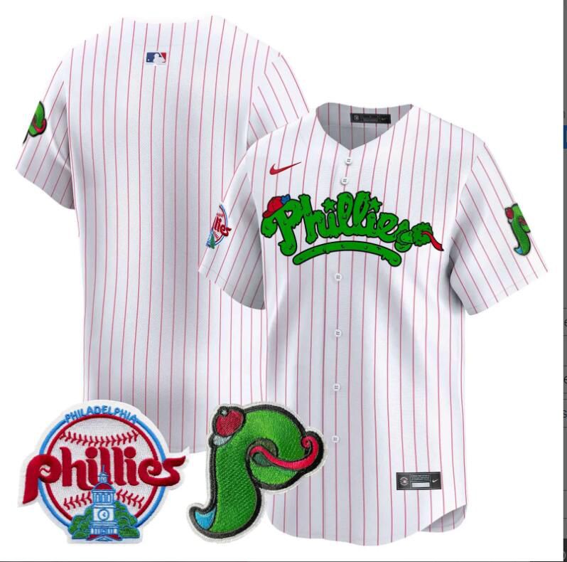 Men Philadelphia Phillies blank white with red strips Limited 2024 MLB Nike jersey